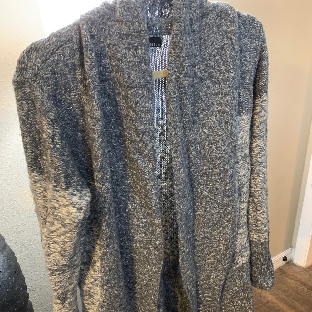 Blue and white thick sweater
